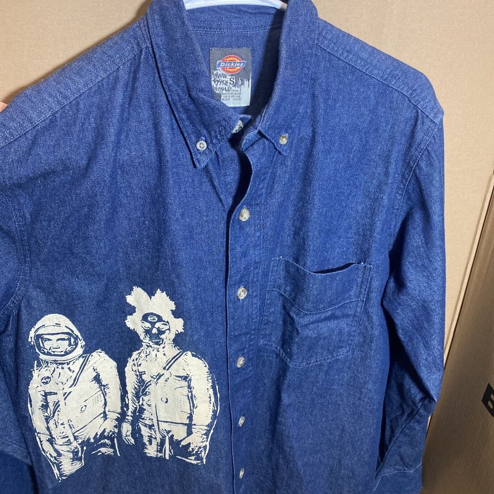 Dickies Denim BSIDE Collab SIGNED Astronaut Graphic Long Sleeved Shirt Men's S